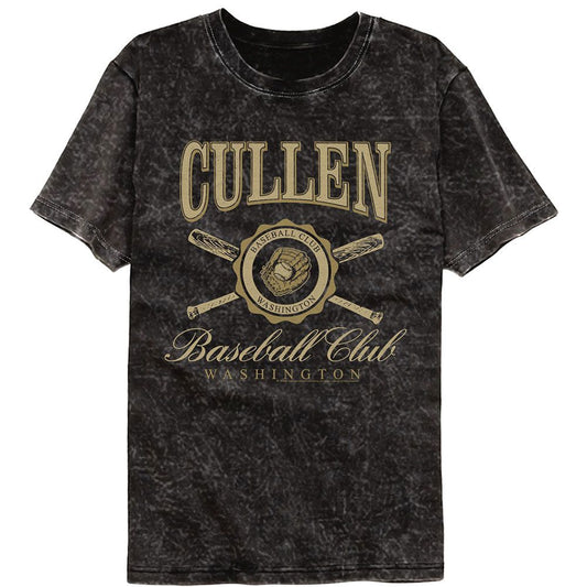 Wholesale Twilight Movie Cullen Baseball Club Black Mineral Wash Premium Movie T-Shirt