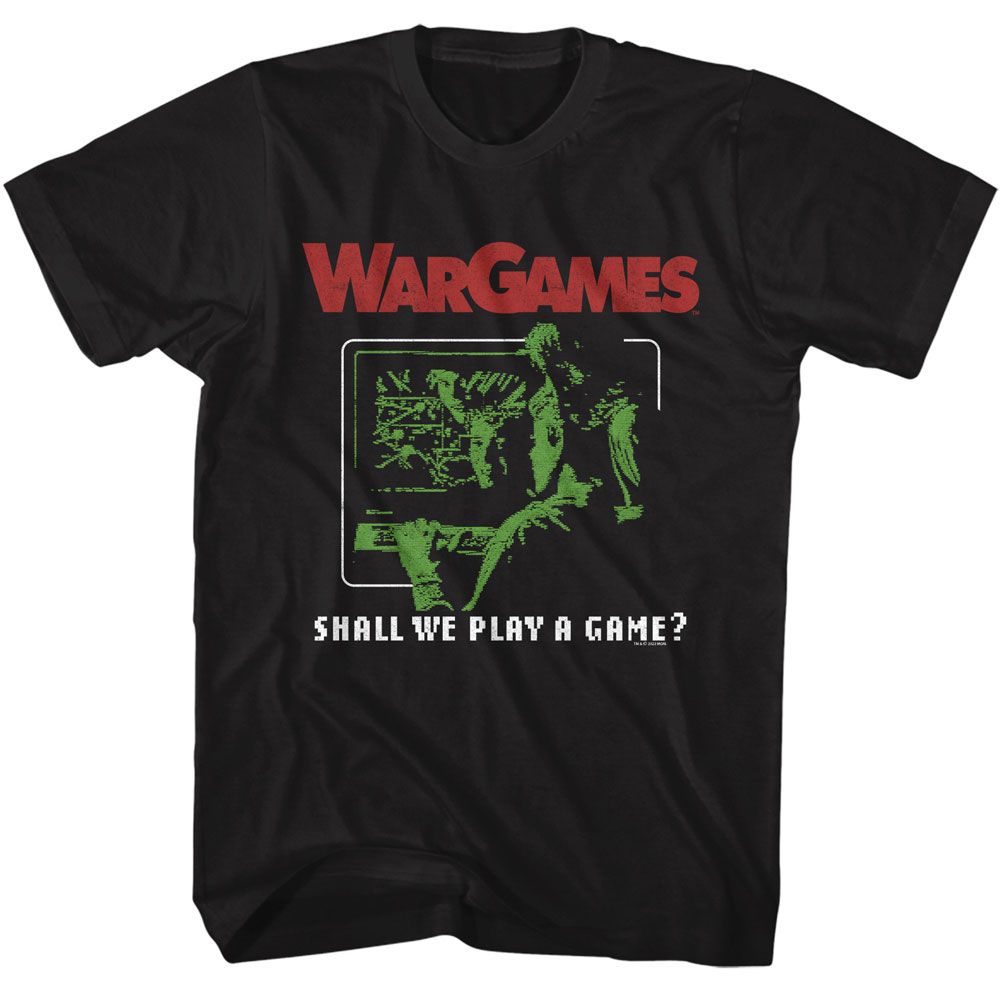Wholesale Wargames Movie Play a Game Black Adult T-Shirt
