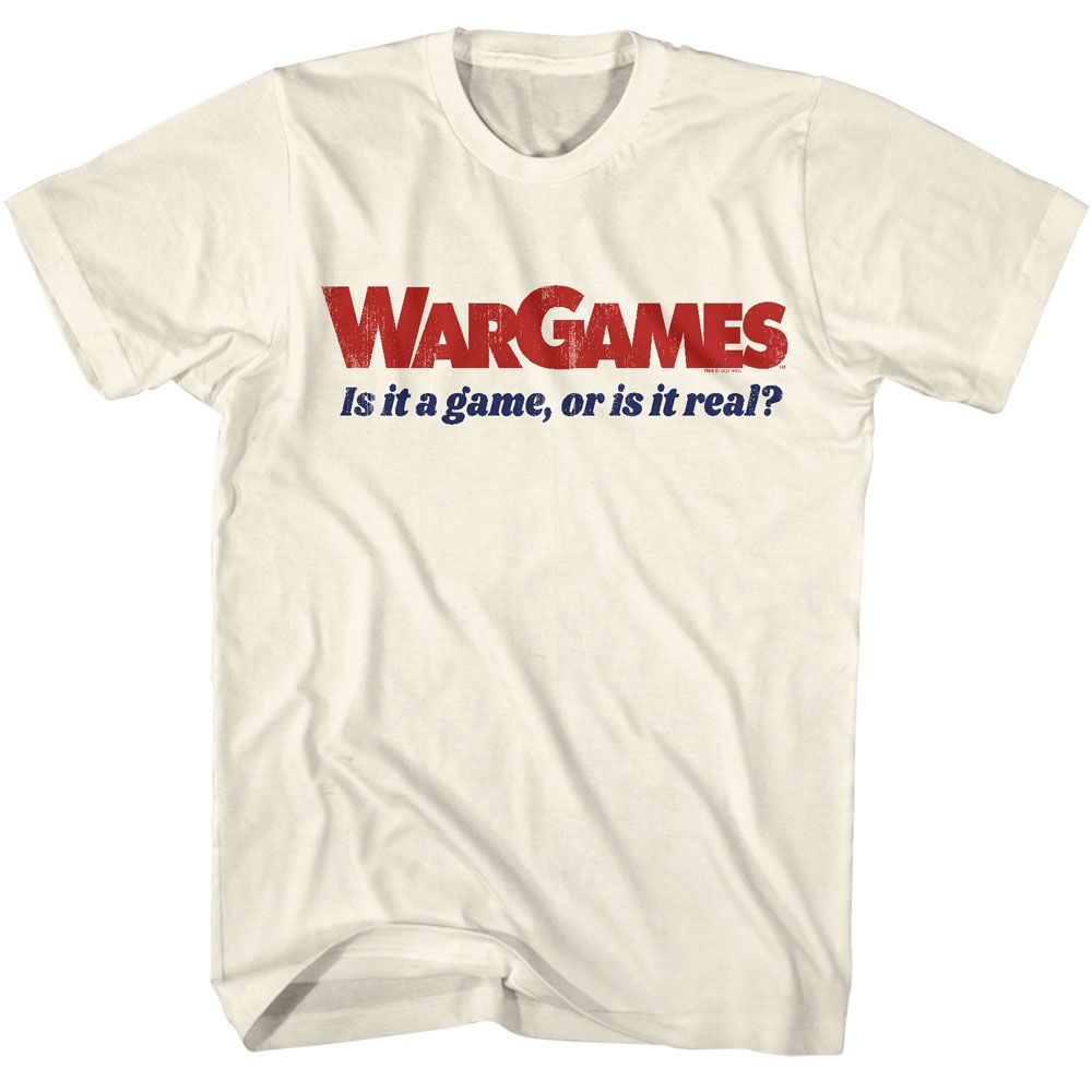 Wholesale Wargames Movie is it a Game Solid Natural Adult T-Shirt