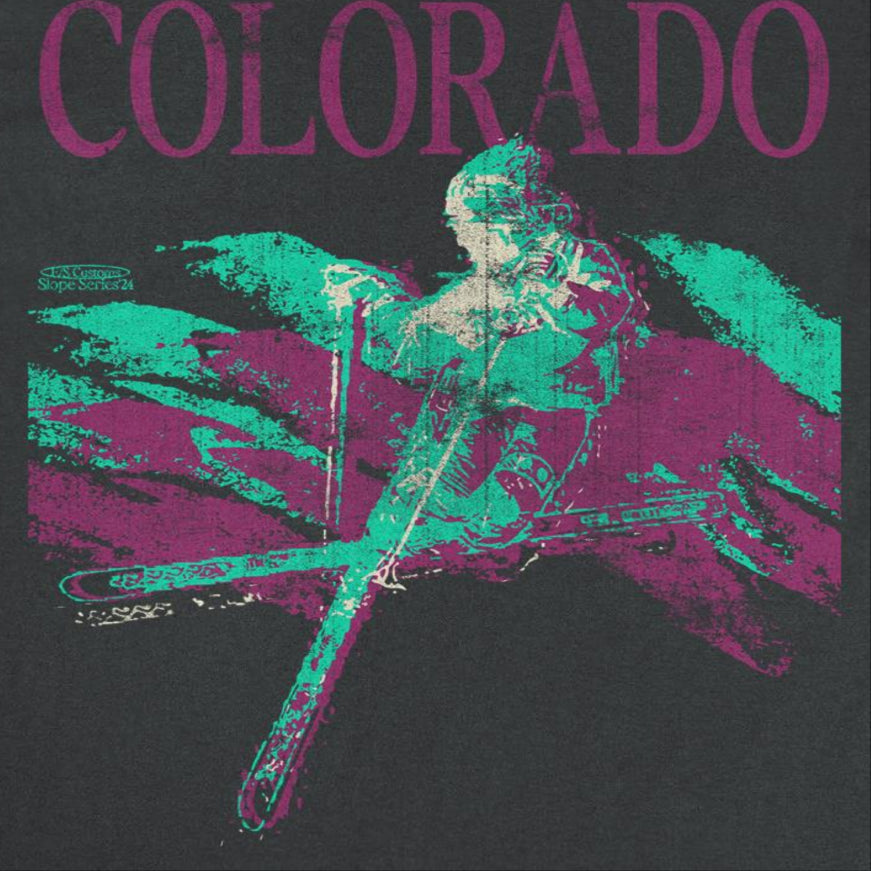 Wholesale Skiing & Snowboarding Colorado Black T-Shirt