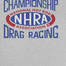 NHRA National Hot Rod Association Drag Racing Red Blue Logo Sport Grey T-Shirt
