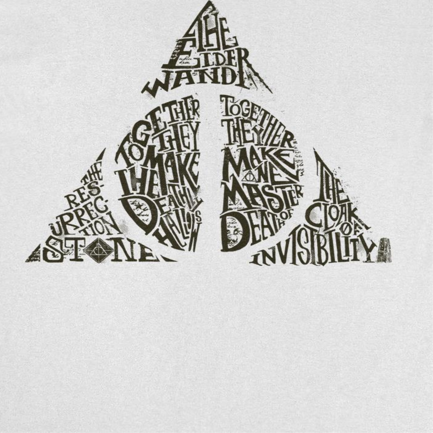 Harry Potter Deathly Hallows Shape White T-Shirt