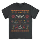 Harry Potter Hogwarts Christmas Pattern Black T-Shirt