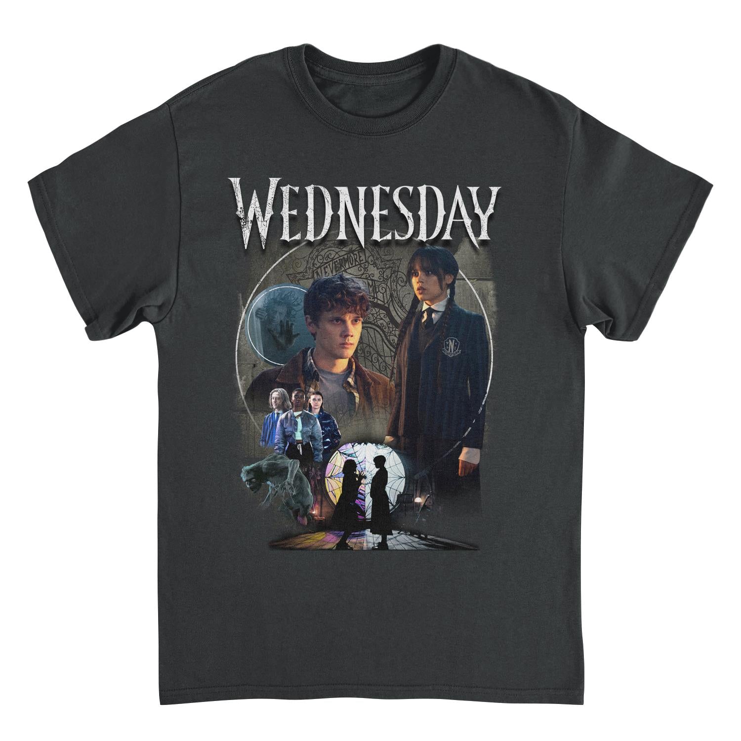 Wednesday Compilation Photo Black T-Shirt