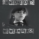 Wednesday Wear Black Distress Black T-Shirt
