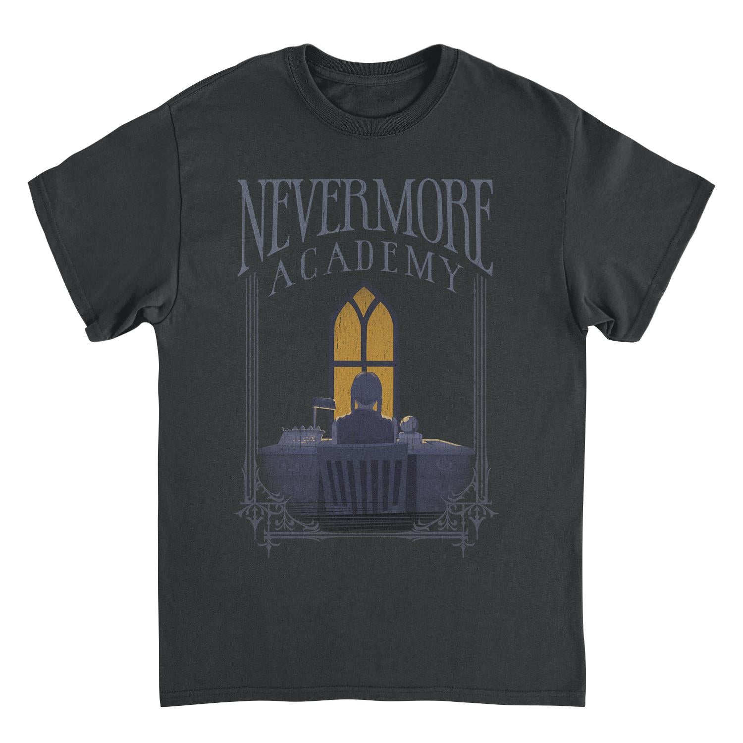 Wednesday Nevermore Desk Frame Black T-Shirt
