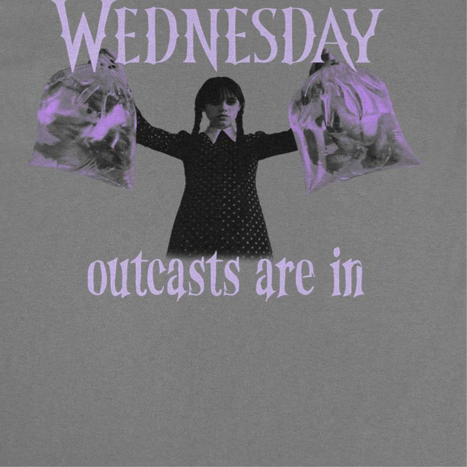 Wednesday Outcasts Are In Charcoal T-Shirt