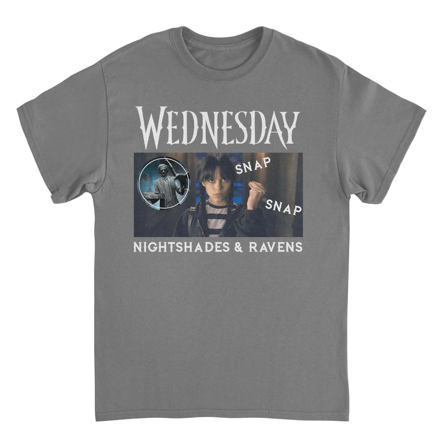 Wednesday Snap Snap Charcoal T-Shirt