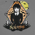 Wednesday Nevermore Bats Charcoal T-Shirt