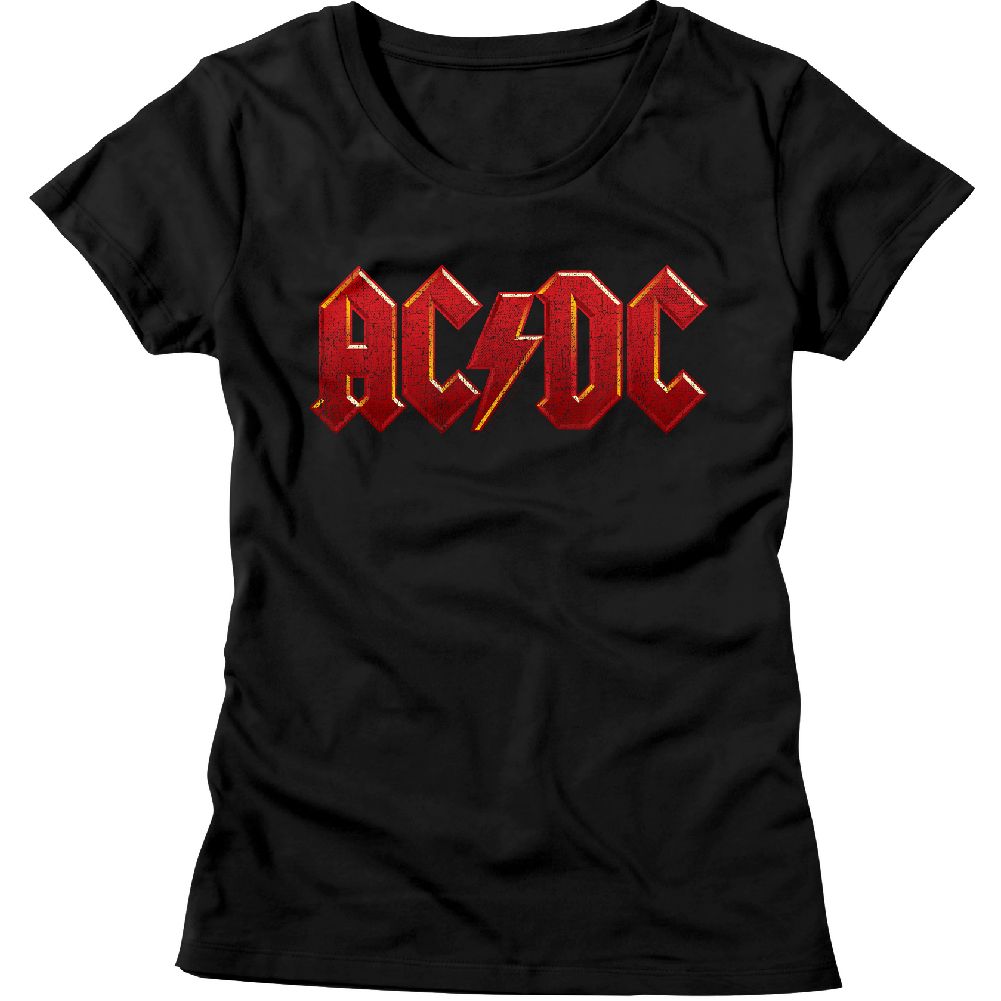 AC/DC Distress Red Black Women's T-Shirt