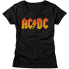 AC/DC Distress Orange Black Women's T-Shirt