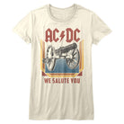 AC/DC Salute Vintage White Women's T-Shirt