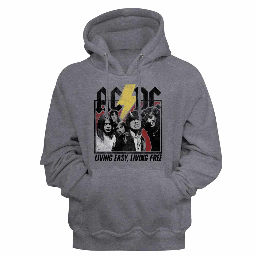 AC/DC Highway to Hell Lyrics Gunmetal Heather Hoodie