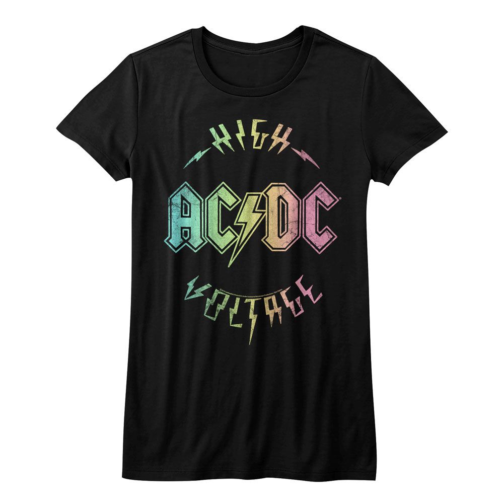 AC/DC Multicolor Voltage Black Women's T-Shirt