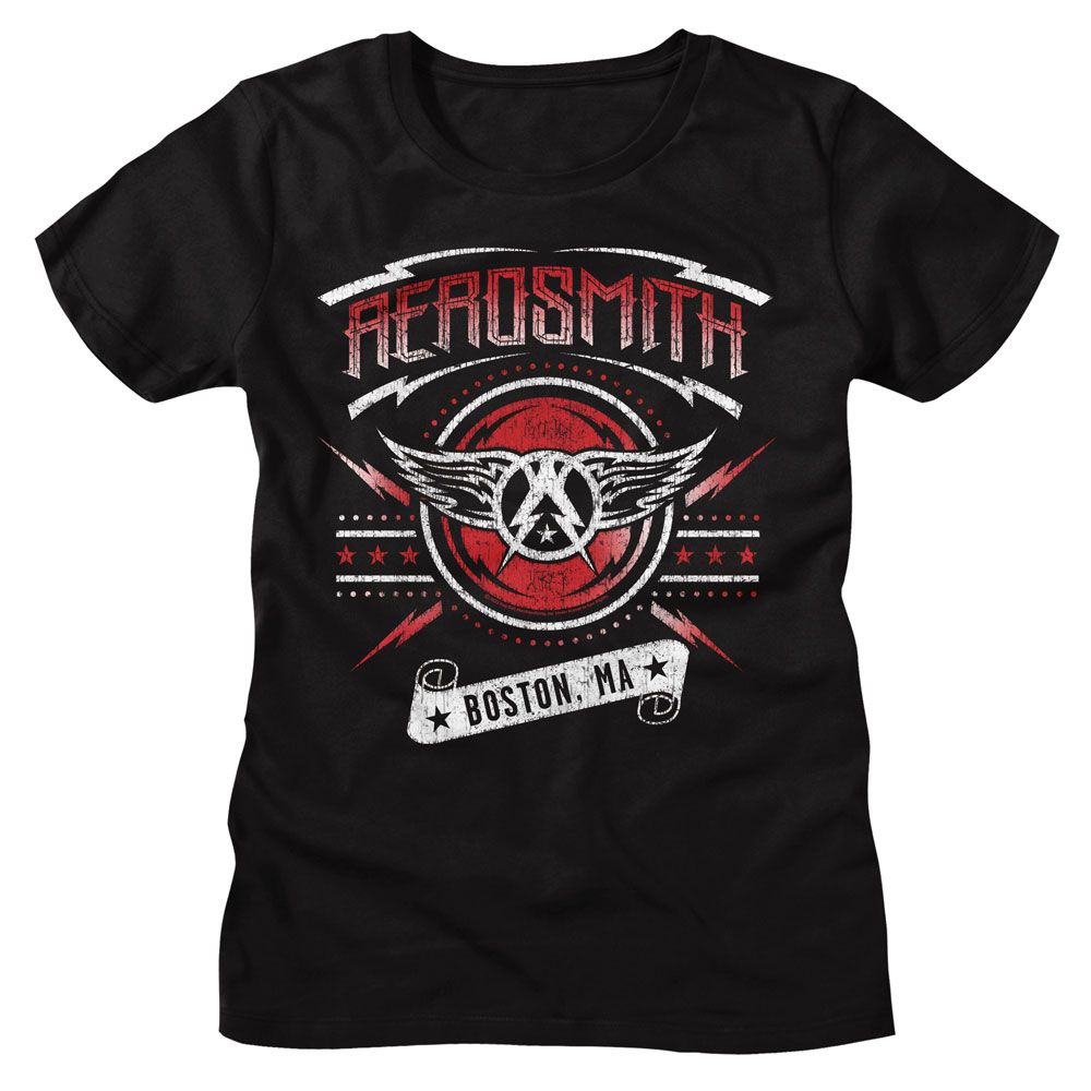 Aerosmith Aerosmith Boston Ma Black Women's T-Shirt
