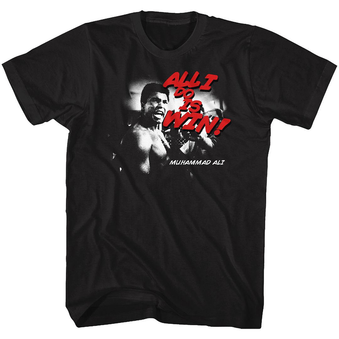 Muhammad Ali Look at Him Go Classic Graphic Black T-Shirt