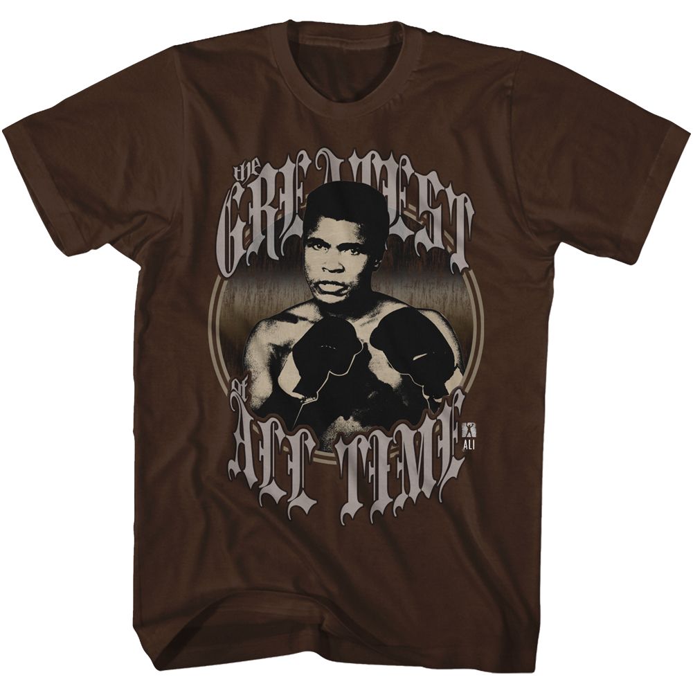 Muhammad Ali of All Time Signature Graphic Dark Chocolate T-Shirt