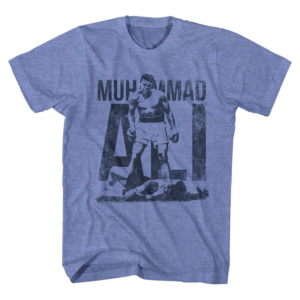 Muhammad Ali Blue Signature Graphic Light Blue Heather T-Shirt