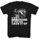 Muhammad Ali Distressed Back it Up Classic Graphic Black T-Shirt