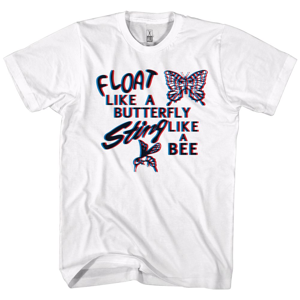 Muhammad Ali Float Like a Butterfly Classic Graphic White T-Shirt