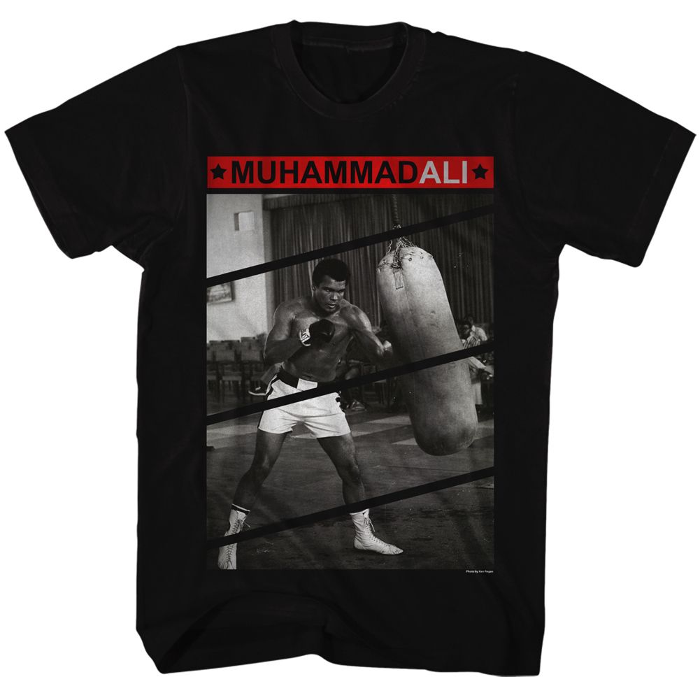 Muhammad Ali 1156f10 Vintage-Inspired Graphic Black T-Shirt