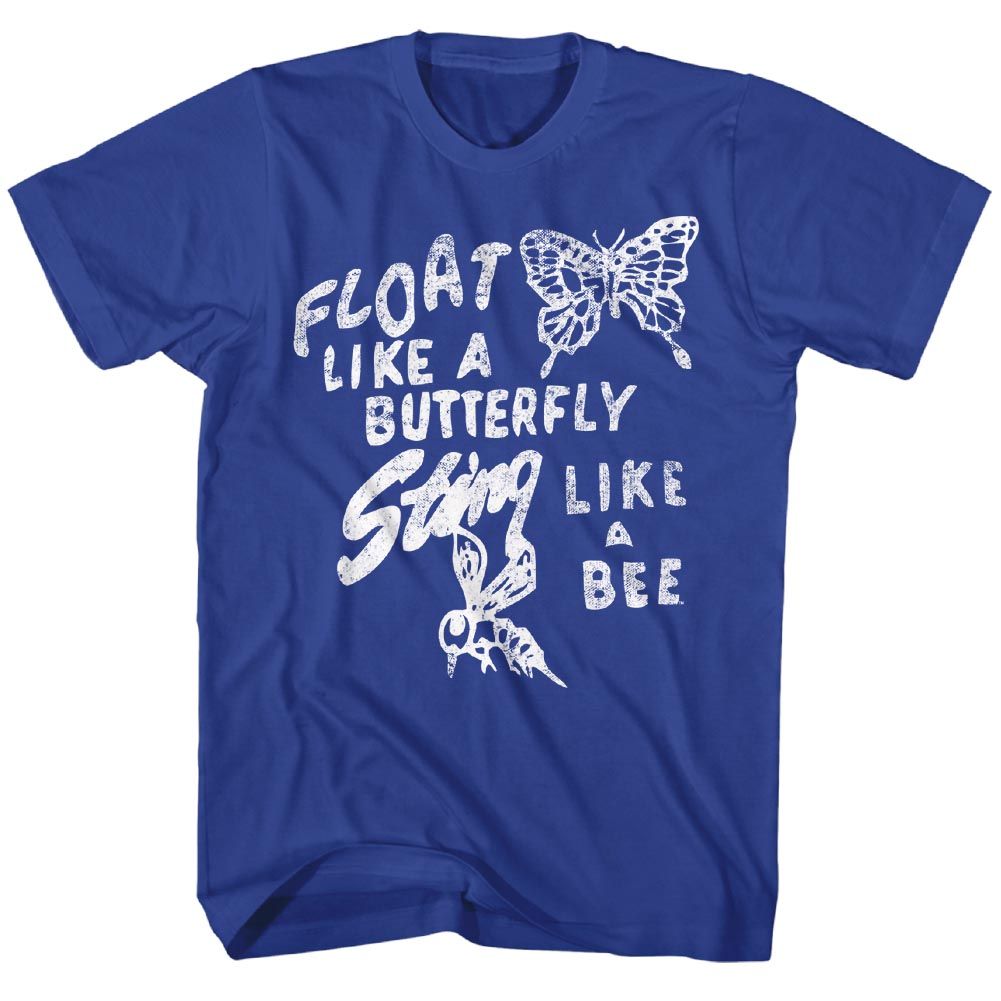 Muhammad Ali Float Like Butterfly Vintage-Inspired Graphic Royal T-Shirt