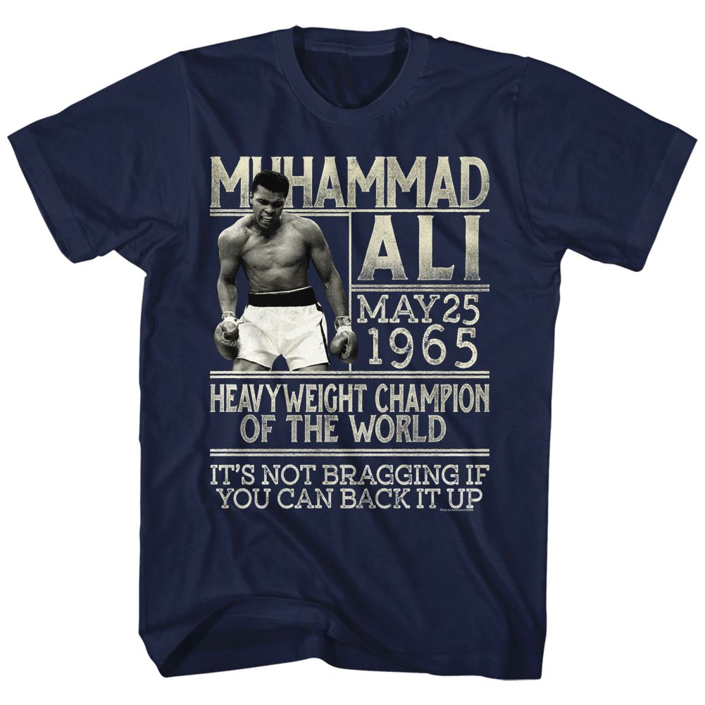Muhammad Ali Back it Up Heritage Graphic Navy T-Shirt