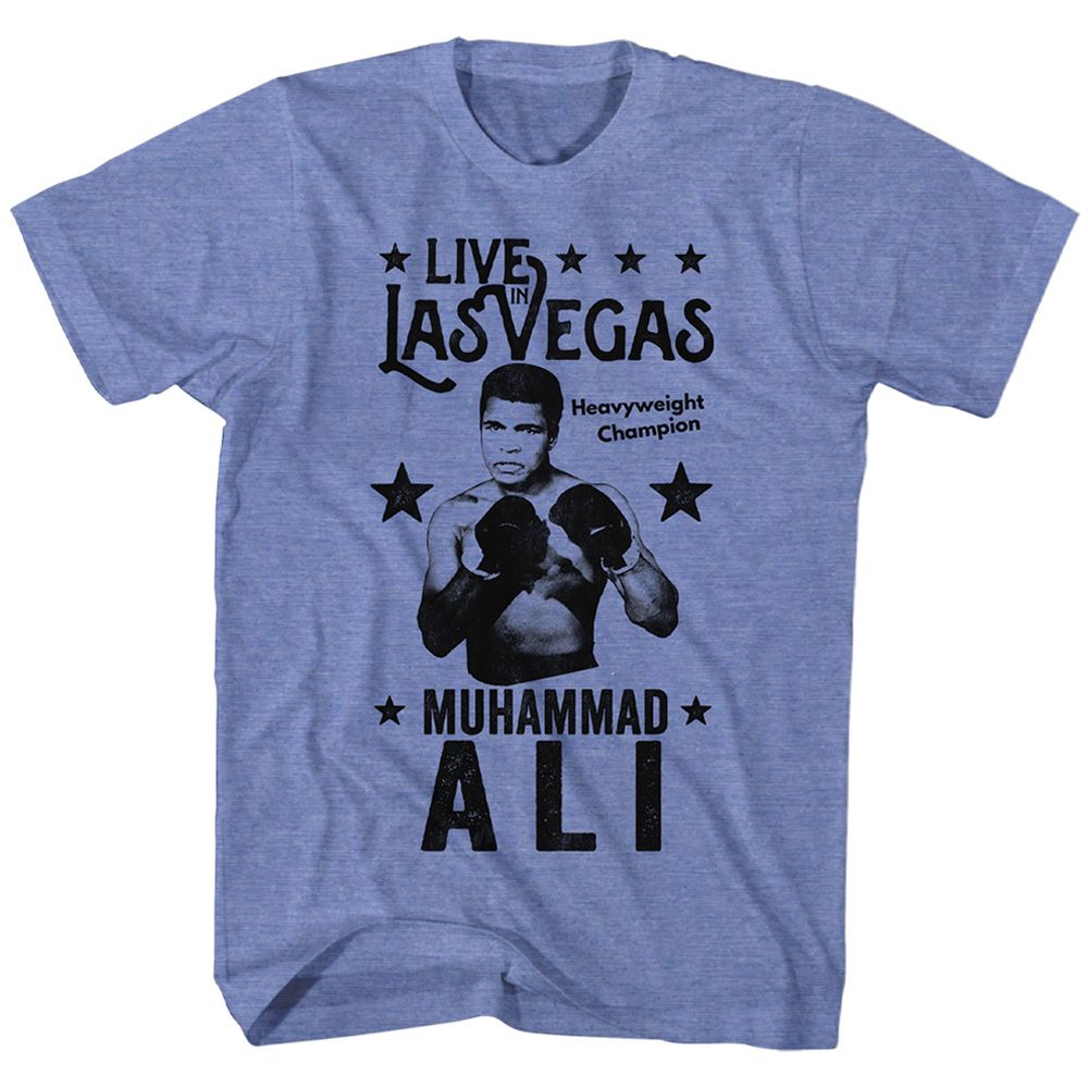 Muhammad Ali Liveinvegas Light Blue Heather T-Shirt