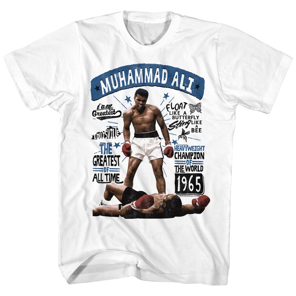 Muhammad Ali Muhammadali Vintage-Inspired Graphic White T-Shirt