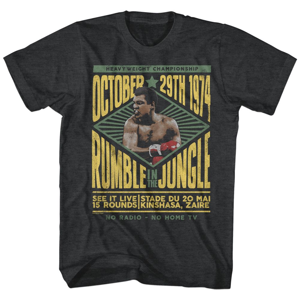 Muhammad Ali Rumble Iconic Graphic Black Heather T-Shirt