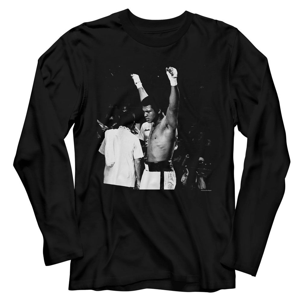 Muhammad Ali Hands in the Air Signature Graphic Black T-Shirt