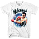 Muhammad Ali Airbrush Punch Heritage Graphic White T-Shirt