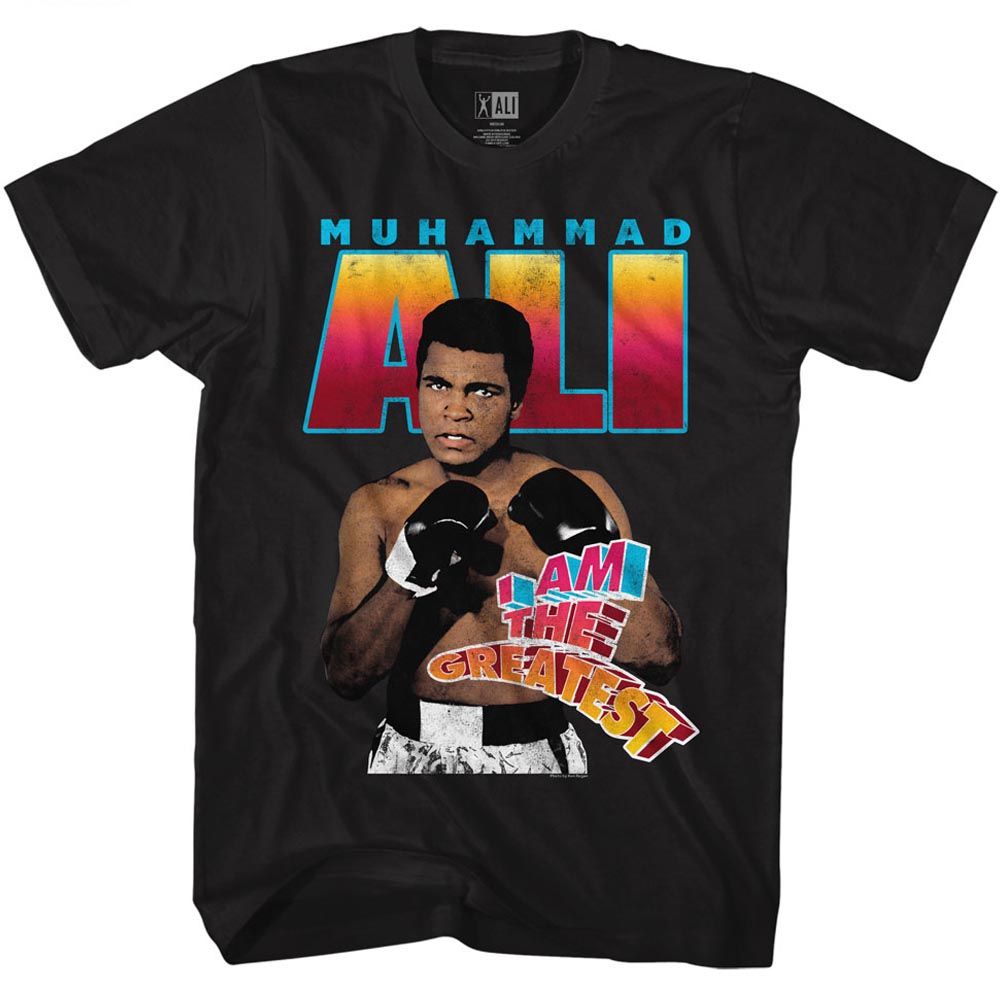 Muhammad Ali Amgreatest Vintage-Inspired Graphic Black T-Shirt