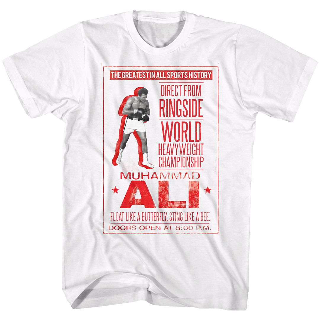 Muhammad Ali Poster Heritage Graphic White T-Shirt