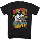 Muhammad Ali Float Sting Tricolor Signature Graphic Black T-Shirt