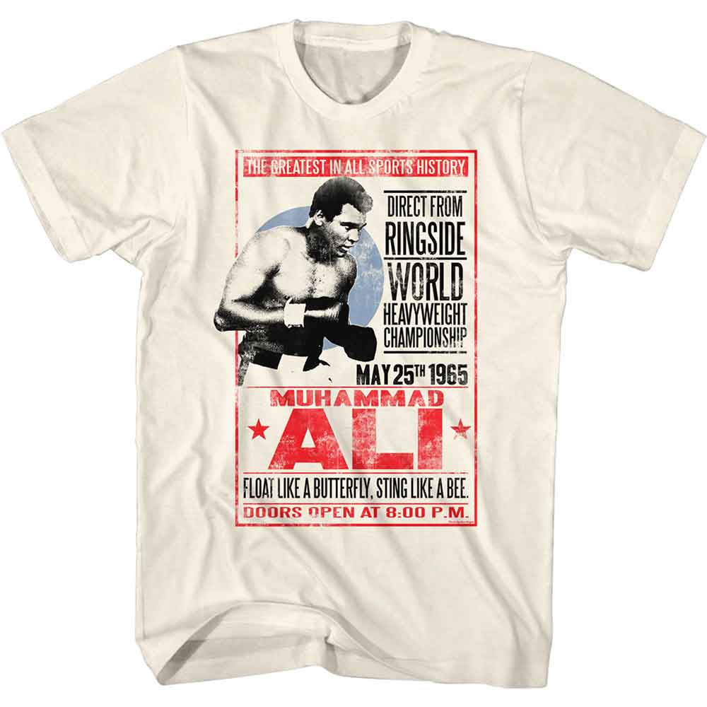 Muhammad Ali 1965 Poster Iconic Graphic Natural T-Shirt
