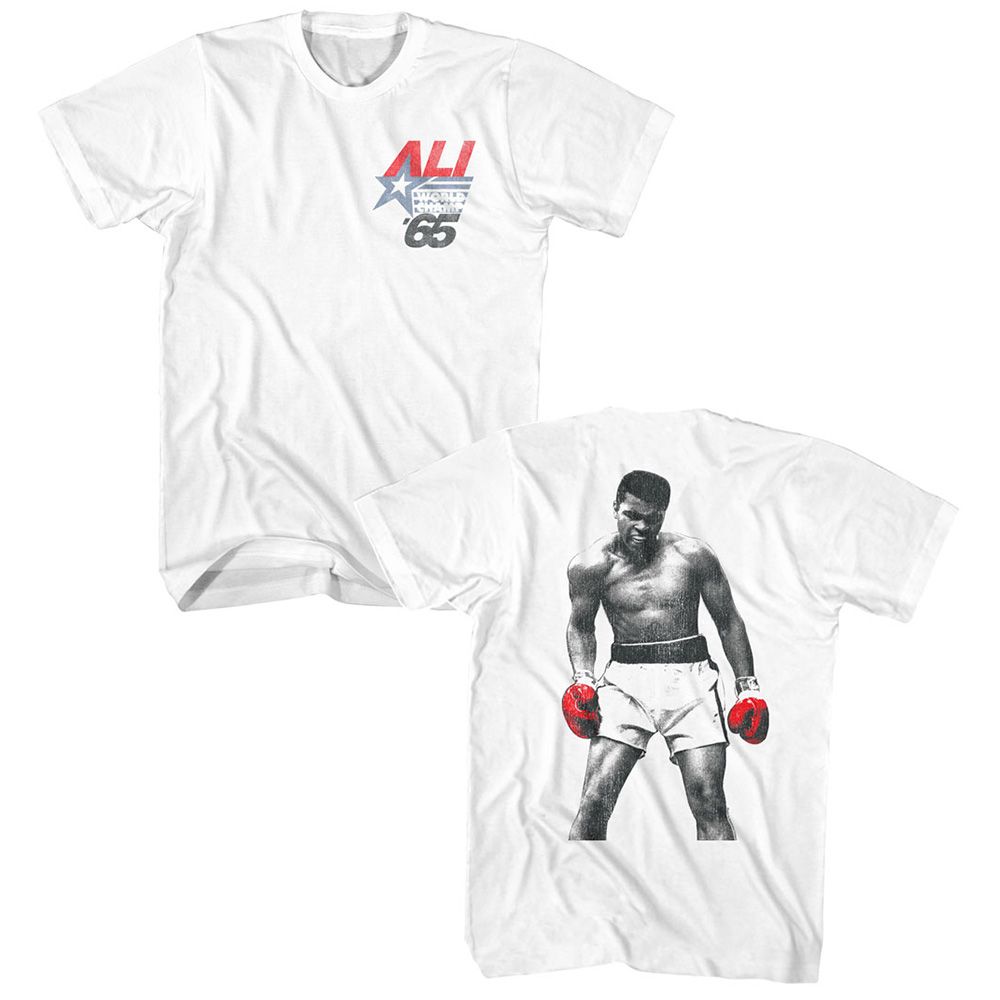 Muhammad Ali World Champ Timeless Front & Back Graphic White T-Shirt