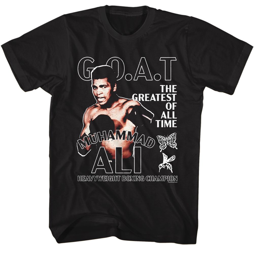 Muhammad Ali Ali-goat Champ Vintage-Inspired Graphic Black T-Shirt