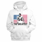 Muhammad Ali Flag the Greatest White Hoodie
