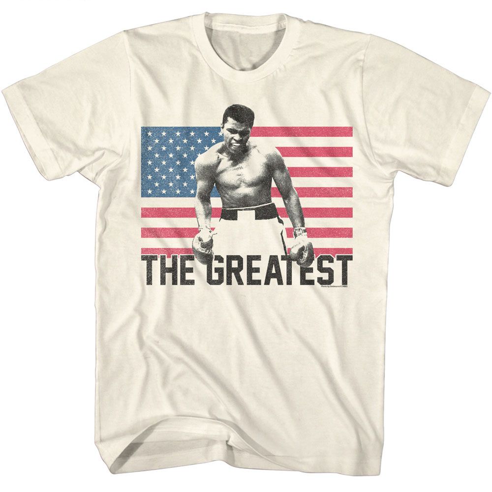 Muhammad Ali Flag the Greatest Heritage Graphic Natural T-Shirt