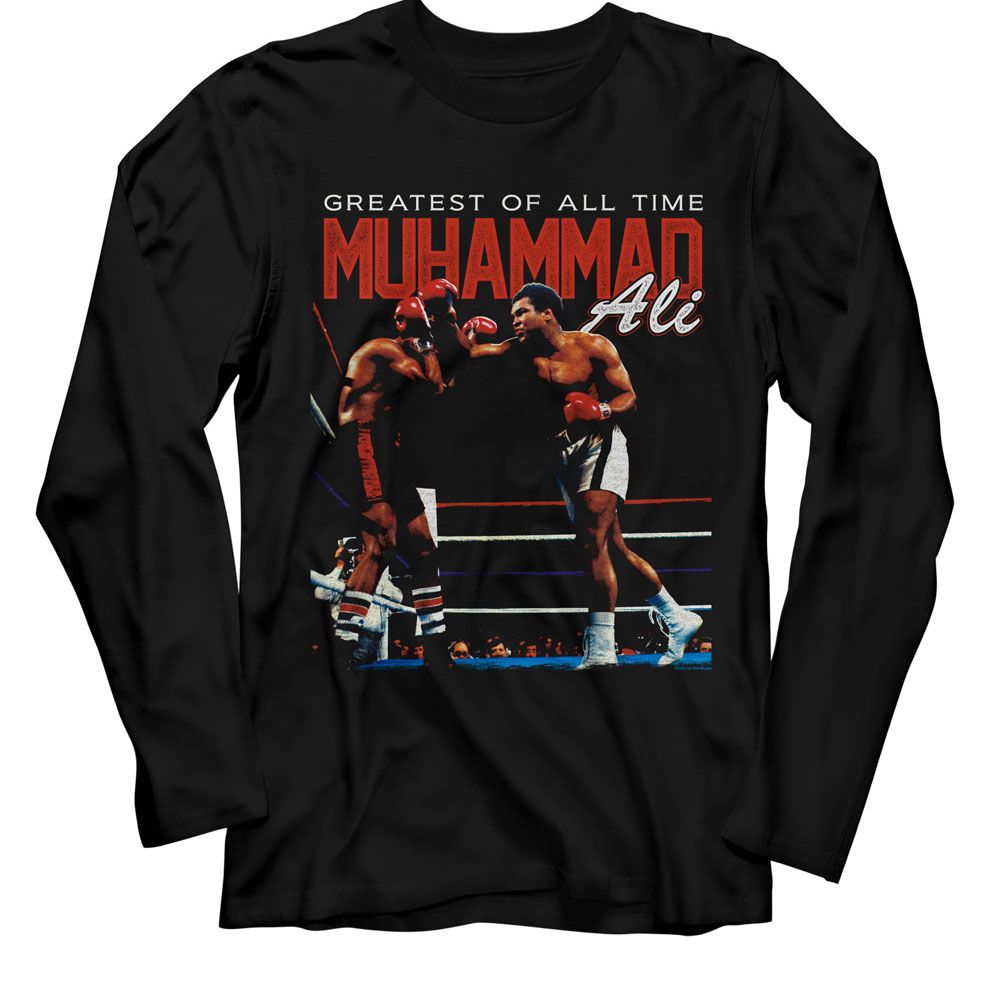Muhammad Ali Fight Ring Classic Graphic Black T-Shirt