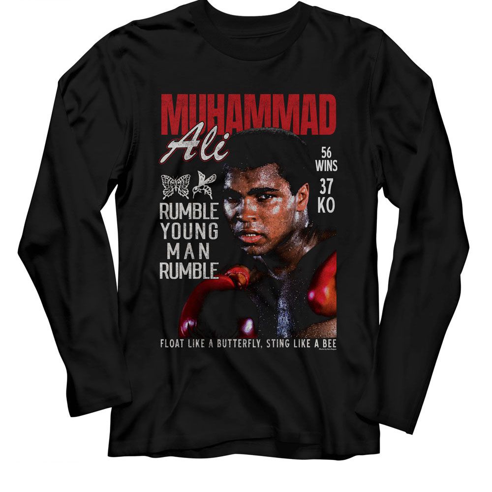 Muhammad Ali Sweat Photograph Vintage-Inspired Graphic Black T-Shirt