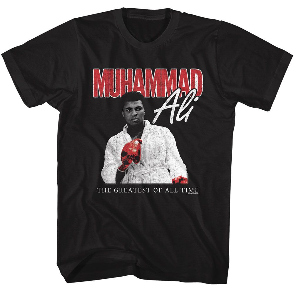 Muhammad Ali Red Glove Stare Classic Graphic Black T-Shirt