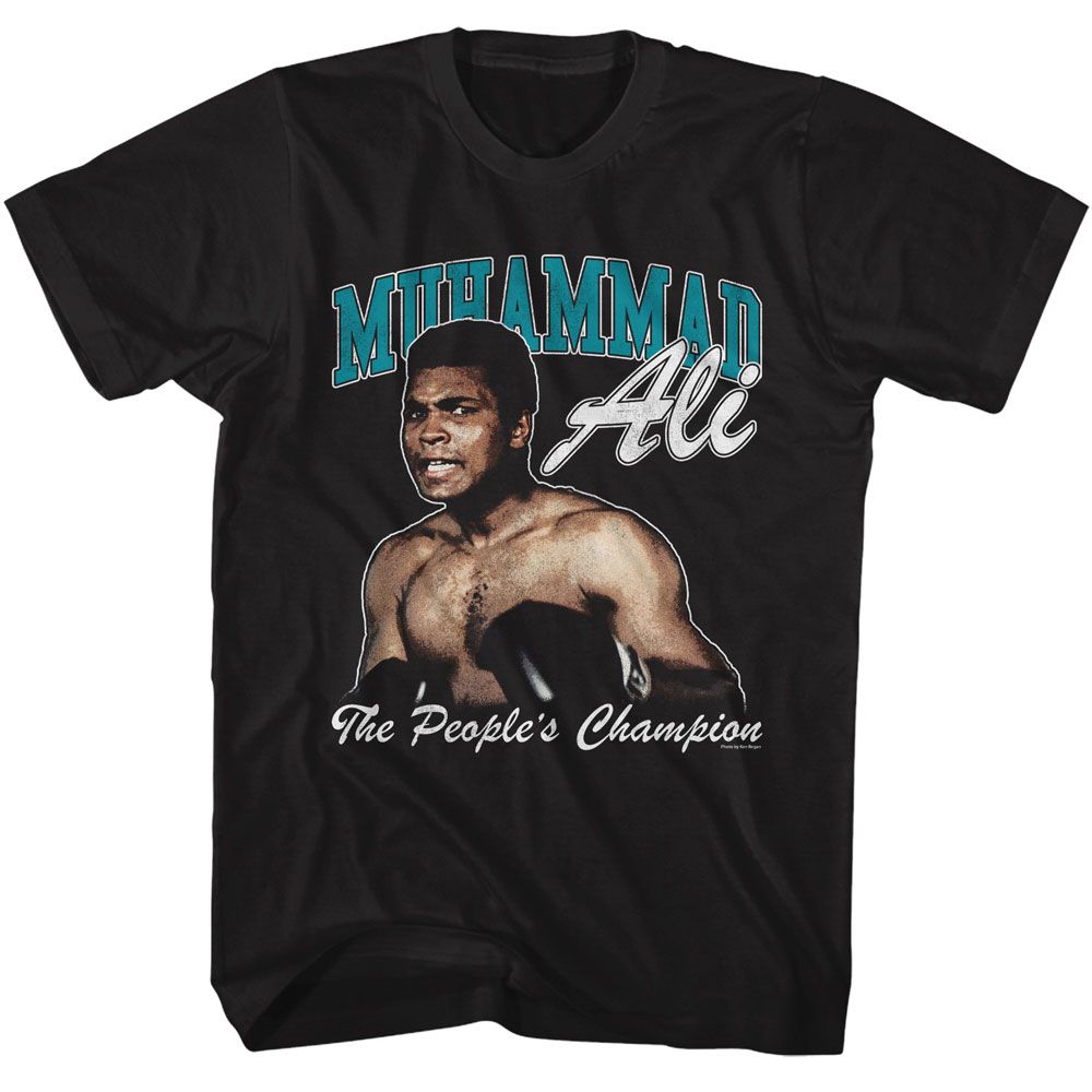 Muhammad Ali the Peoples Champ Classic Graphic Black T-Shirt
