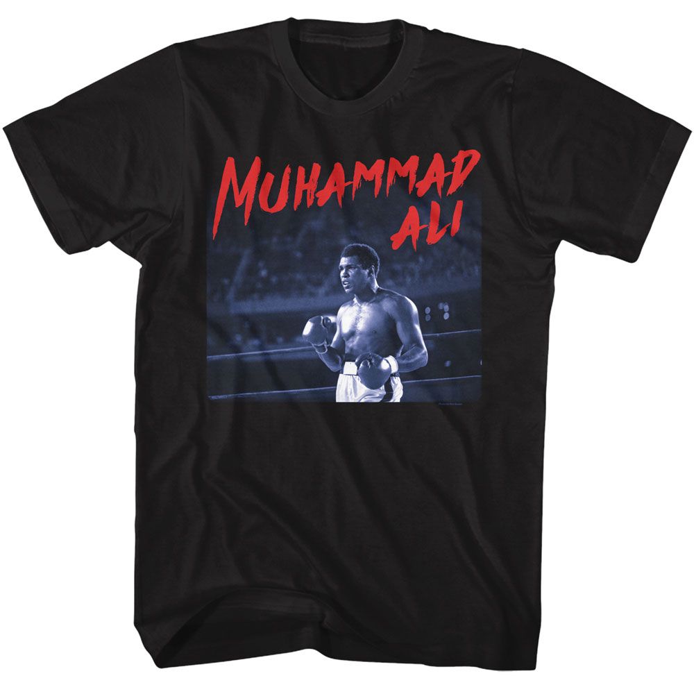 Muhammad Ali Dramatic Text Heritage Graphic Black T-Shirt