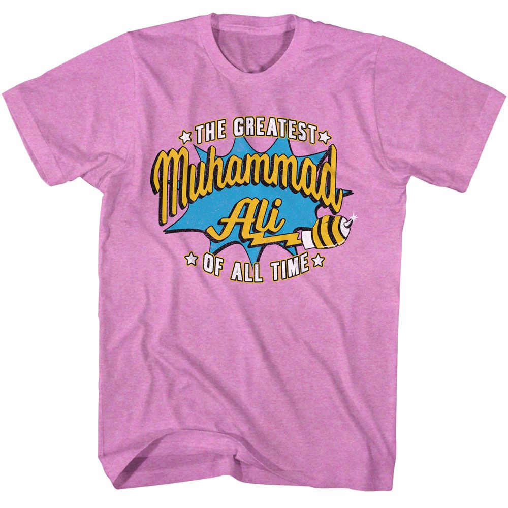 Muhammad Ali Stinger Glove Iconic Graphic Neon Purple Heather T-Shirt