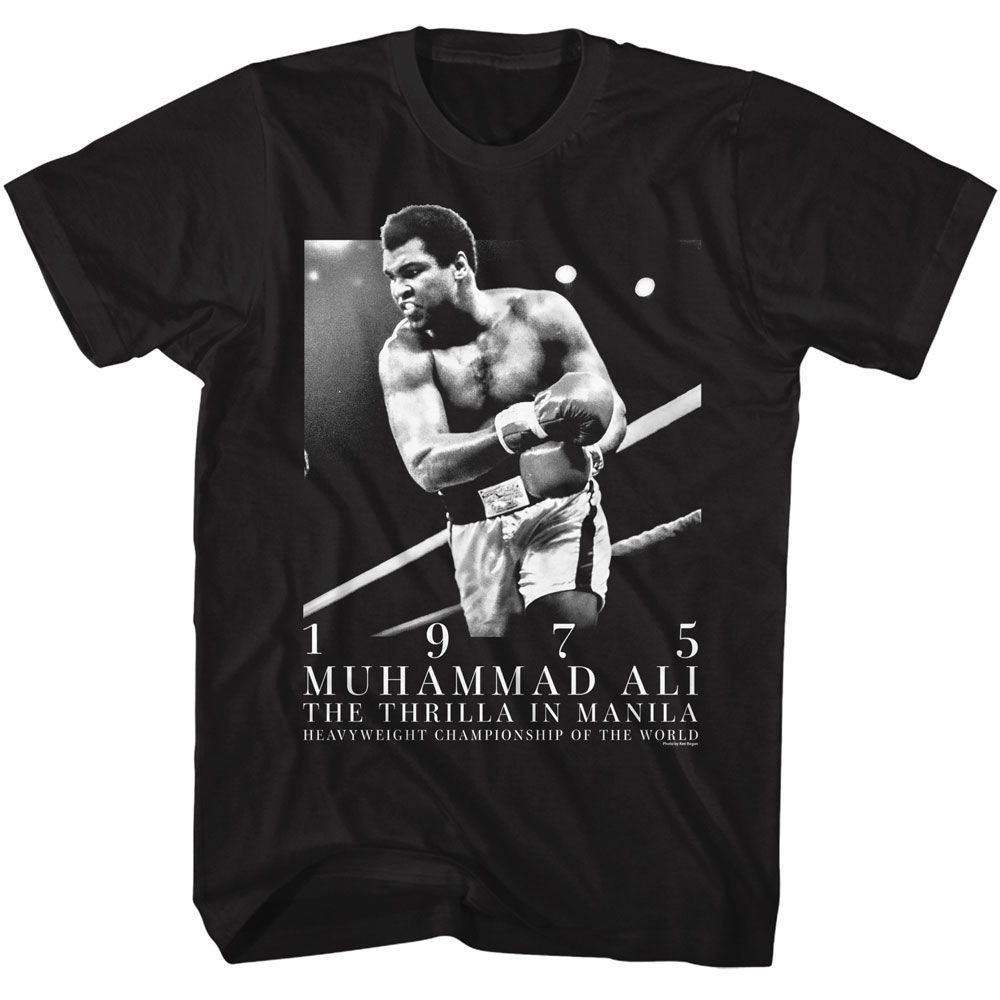 Muhammad Ali 75 Manila Iconic Graphic Black T-Shirt