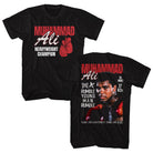 Muhammad Ali Heavyweight Champ Front & Back Print Vintage-Inspired Graphic Black T-Shirt