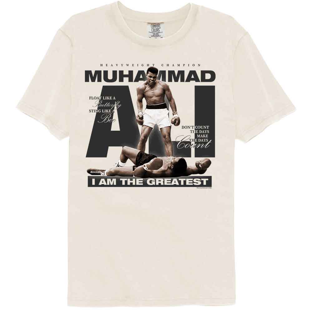 Muhammad Ali Iconic Photo and Quotes Vintage-Inspired Graphic Ivory Premium Comfort Colors T-Shirt