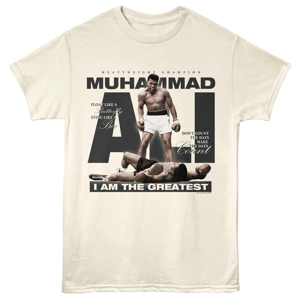 Muhammad Ali Iconic Photo and Quotes Natural T-Shirt